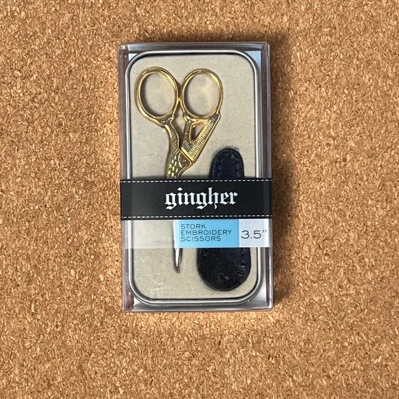 Gingher Stork Embroidery Scissors โ 3.5โ Gold, New in Box - Picture 1 of 3